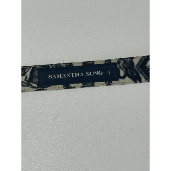 SAMANTHA SUNG  Black and Ivory Ancient Roman Print A Line Dress, Sz: 4 (b43) - Picture 9 of 13